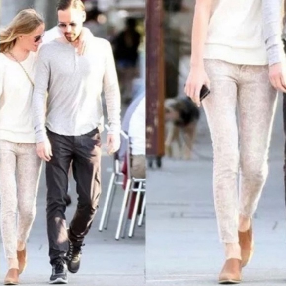 Current Elliott The Stiletto khaki paisley Cropped Ankle Skinny jeans Size 27 - Picture 17 of 17